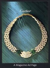 CARTIER Jewelry Magazine Ad Page 1980's DIAMOND EMERALD Necklace  picture