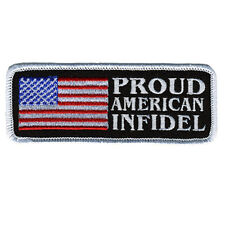 PROUD AMERICAN USA INFIDEL PATCH [4.0 X 1.5 inch -Hook Fastener] picture