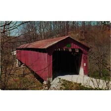 Indiana Putnam County Pine Bluff Covered Bridge Postcards Travel Souvenir Unpost picture
