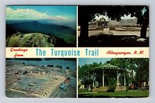 Albuquerque NM-New Mexico, Banner Greetings, Turquoise Trail Vintage Postcard picture