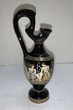 Adis Black 24K Gold Handmade Greek Pitcher Vase Greek Mythology Made in Greece picture