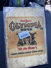 OLYMPIA BEER TIN SIGN IT'S THE WATER BREWING COMPANY WASHINGTON HAMM'S MOUNTAIN picture