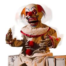 Scary Clown Halloween Decoration Sound Activated Animatronic Creepy Sound, Li... picture