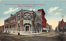 G25/ Williamsport Pennsylvania Postcard c1910 4th Hepburn & Sun Building picture