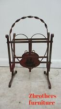 Antique Wrought Iron Art Deco Magazine Rack Stand picture