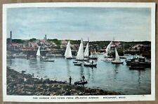 The Harbor & Town From Atlantic Avenue. Rockport Massachusetts Vintage Postcard picture