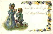 Christmas Romantic Children TUCK Frances Brundage c1905 Postcard picture