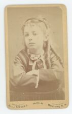 Antique CDV Circa 1870s Adorable Little Girl With Long Curls Manchester, NH picture