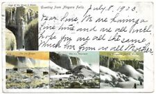 1903 Greetings From Niagara Falls New York  Winter Ice Scenes Vintage Postcard picture