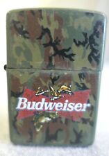 Vintage 2000 Budweiser Woodland Leaf ERDL Camo Camouflage Hunting Zippo Lighter picture