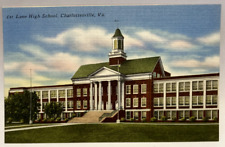 Lane High School, Charlottesville VA Virginia, Vintage Linen Postcard picture