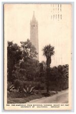Postcard: CA The Campanile, Gardens, University, Berkeley, California - Posted picture