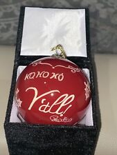 Paula Deen “ Ho Ho Ho Y’all” Christmas ornament,glass, reversed painting,New,HTF picture