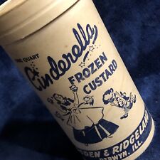 Vintage Berwyn Illinois Cinderella Frozen Custard Container Ogden Ridgeland/199 picture
