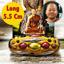 Takrut Leklai Magic Mix 59Kind Somporn Protect Life Yellow 5cm Thai Amulet 16196 picture