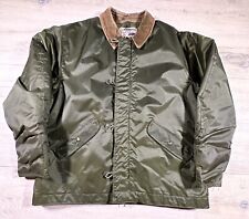 US Military Deck Jacket Large Extreme Cold Weather Impermeable Coat Avirex Navy picture