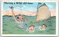 Postcard - Having a Wild old time - Greeting Card - Sailing Art Print picture