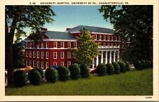 Univeristy Hospital VA Virginia Charlottesville VA Virginia Linen Postcard VTG picture