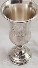 Antique 925 Sterling Silver Kiddush Cup Sabbath Jewish Israel Judaica 103 Grams. picture