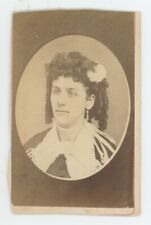 Antique CDV Circa 1870s Lovely Woman With Long Curls in Hair Albion, NY picture