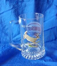 GENESEE BEER WHITE TAIL DEER 12oz Glass Beer Mug Art by Ned Smith Vintage HTF picture