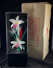 1980s VTG FIBER OPTIC FLOWER FLORAL COLOR CHANGING MUSICAL LAMP IN ORIGINAL BOX picture