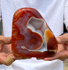 852g Natural Beautiful Carnelian Red Agate Crystal Freeform Display Specimen picture
