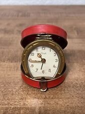 Vintage Kienzle Travel Red Alarm Clock Horseshoe Shaped - Read Description picture