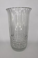 Vintage FTDA 1986 Crystal Glass Ribbed Flower Vase  picture