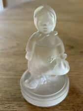 Hummel Goebel Little Girl Figurine Frosted Satin Crystal 3.5” picture