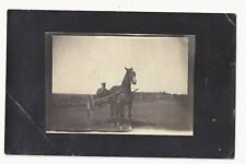 Old RPPC of Pacing Horse Pulling African American Man in Cart For Bert picture