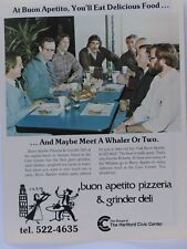 Al Sims Gordie Roberts Harford  Whalers VTG 1981 Buon Apetito Original Print Ad picture