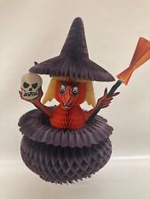 Vtg Amscan Halloween Witch Honeycomb Tissue Cauldron Decoration Made in Denmark picture