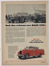 1957 Mack Fire Apparatus Ad: Back Bay, Boston Fire Department Triple Comb Pumper picture