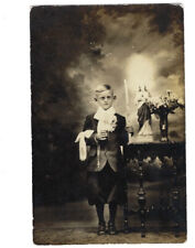 c.1900s Short Christian Boy Next To Nightstand RPPC Real Photo Postcard UNPOSTED picture