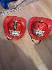 Two (2)  Display Vintage  Texaco Fire Chief Helmets Not Tested. 1 Missing Eagle. picture