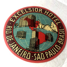 Vintage Excelsior Hotels in Brazil,  unused Luggage Label, 5