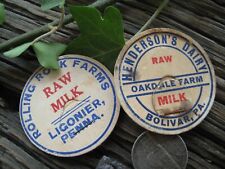 Rolling Rock Henderson Oakdale Farm milk cap lids, Ligonier Bolivar, Penna. Pa. picture