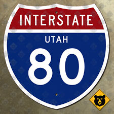 Utah Interstate 80 highway route marker sign 1957 Salt Lake City SLC 18x18 picture