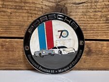 PORSCHE 70th Anniversary Rennsport Reunion VI Enameled Grille Badge Medallion picture