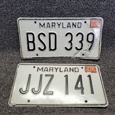 Vintage 80s 1986 Maryland MD License Plate USA Set Of 2 Dif Plates picture