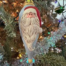 Handcrafted Santa Claus Christmas Tree Ornament Vintage Holiday Decoration picture