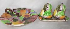 Vintage Tutti Fruitti Japan Porcelain Fruit Plate And Salt Pepper Shakers picture