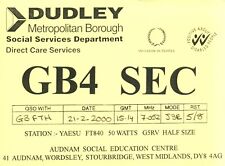 1 x QSL Card Radio UK GB4SEC Dudley Metropolitan Borough W Midlands 2000 ≠ S1001 picture