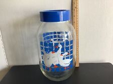 Vintage 1982 Carlton Glass Geese Ducks Jar Canister 3L picture