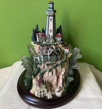 Lenox Lighthouse Collection Island Model 2000 Wooden Base Waves 10” sculpture picture