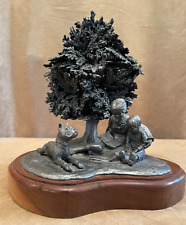 1983 Michael Ricker Tree reading child Statue Handcrafted Pewter #498 mother picture