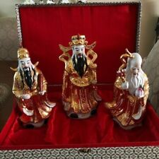 Vintage Fuk Luk & Sau Chinese three wise men great condition good luck Feng Shui picture