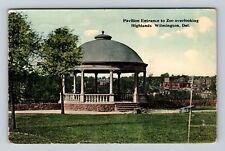 Wilmington DE-Delaware, Pavilion Entrance To Zoo, Vintage c1914 Postcard picture