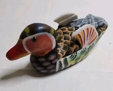 Vintage Hand Painted Wooden Duck Decoy, Multicolor Sculpture picture